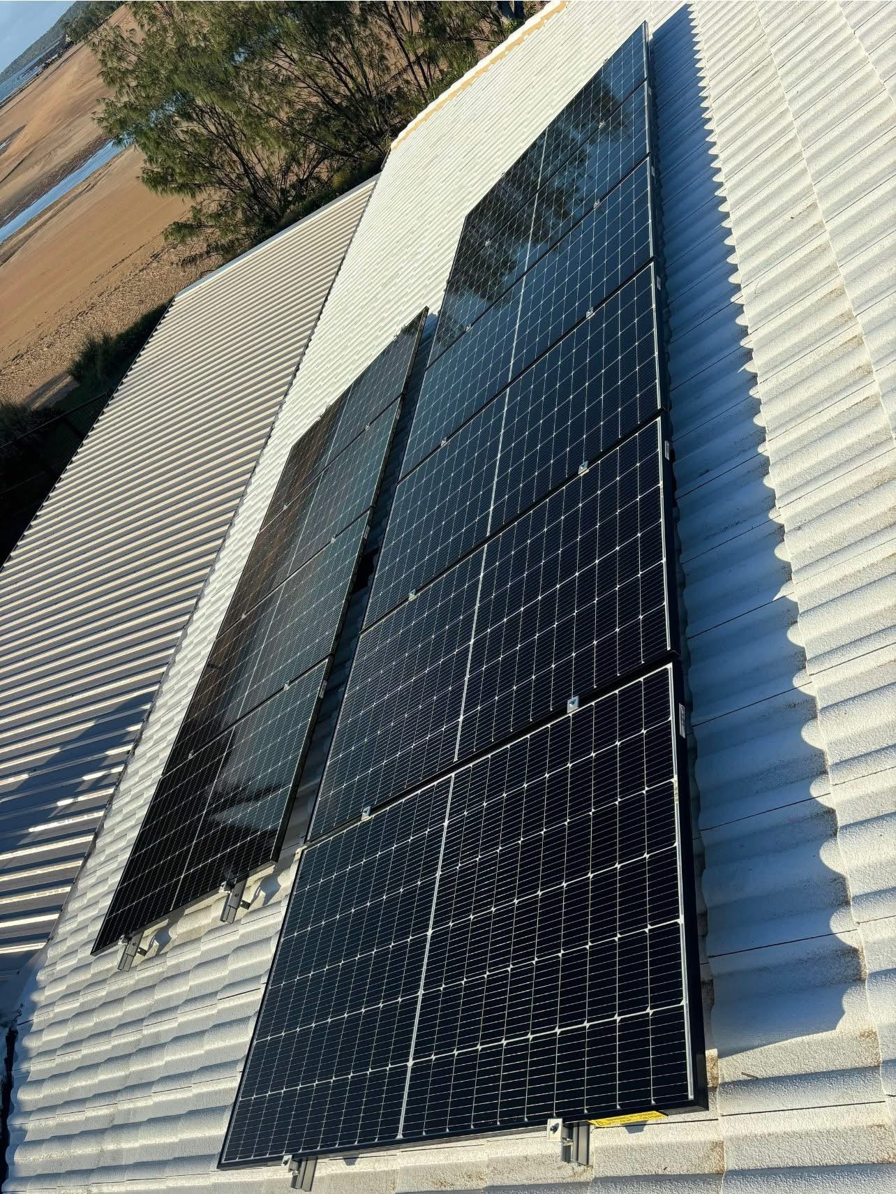 Clean rooftop solar panels free from built-up dirt, dust and grime